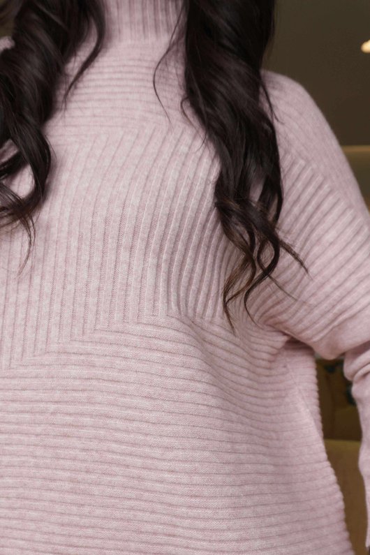 Charli Turtle Ribby Knit Top Antique Rose /10=