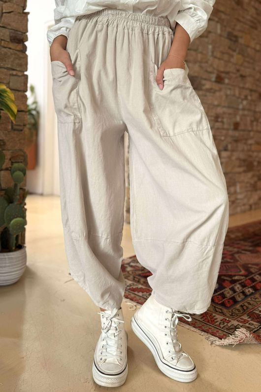 Made in Italy Cooper Needlecord Shelby Cocoon Pant Stone