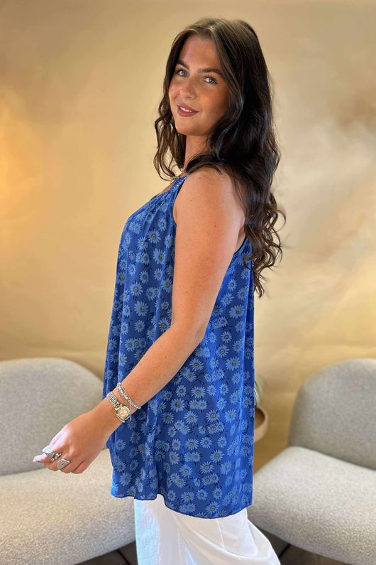Made in Italy Daisy Crochet Cami Lapis /15 = ~