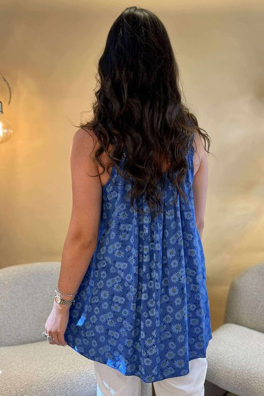 Made in Italy Daisy Crochet Cami Lapis /15 = ~