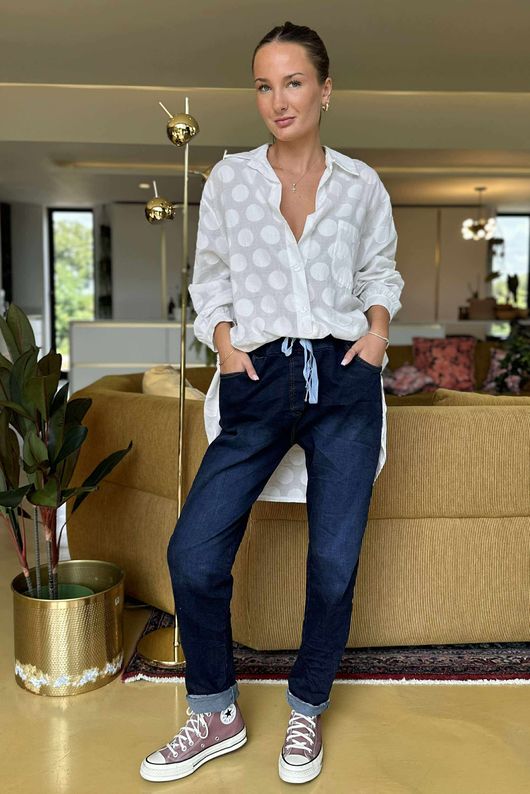 Made in Italy Dopamine Stretch Jeans Vintage Dark Blue **