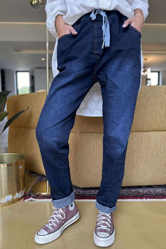 Made in Italy Dopamine Stretch Jeans Vintage Dark Blue 