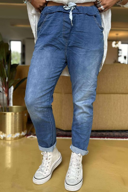 Made in Italy Dopamine Stretch Jeans Vintage Mid Blue ** 