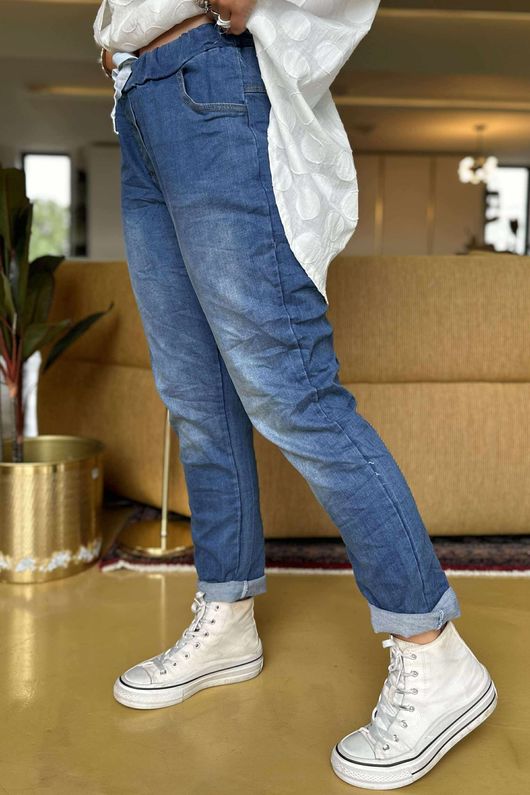 Made in Italy Dopamine Stretch Jeans Vintage Mid Blue ** 