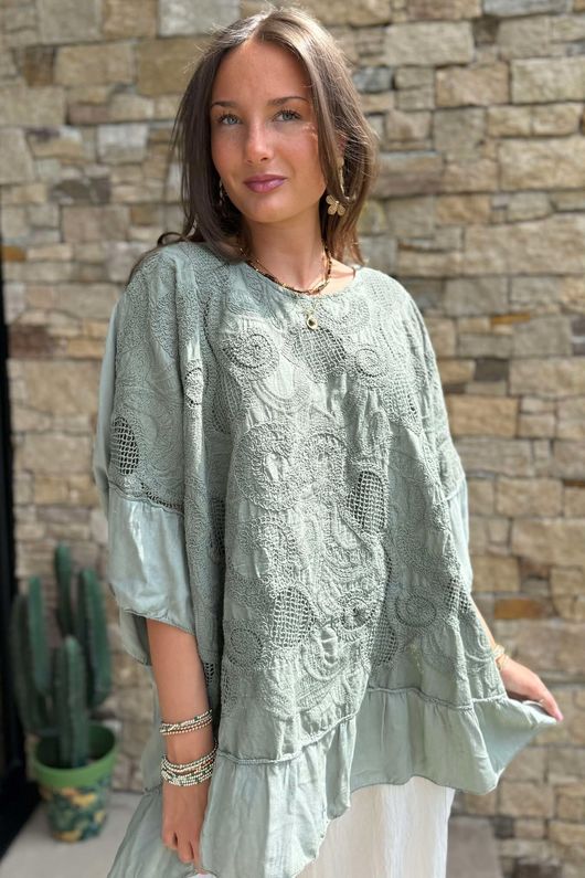 khaki peplum top