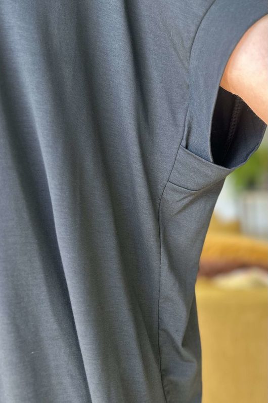 Made in Italy Essential Cap Sleeve Tee Slate