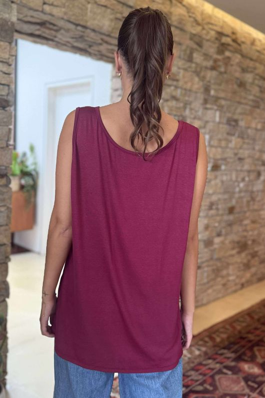 Made in Italy Essential Jersey Layering Vest Beetroot