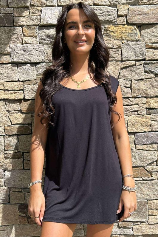 Made in Italy Essential Jersey Layering Vest Black - 