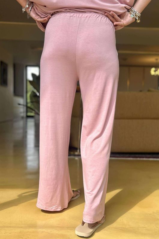 Made in Italy Essential Wide Leg Pant Rose