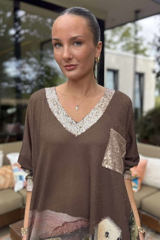 Made in Italy Ezra T Shirt Midi Dress Tuscan Bronze