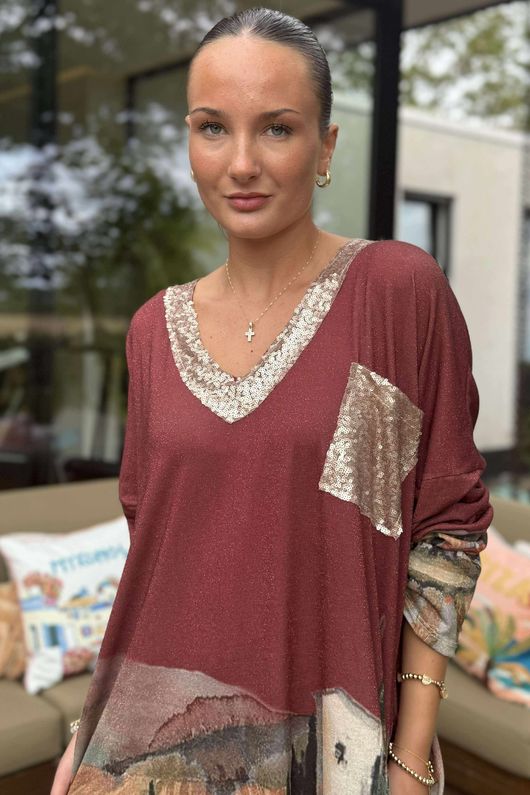 Made in Italy Ezra T Shirt Midi Dress Tuscan Burgundy