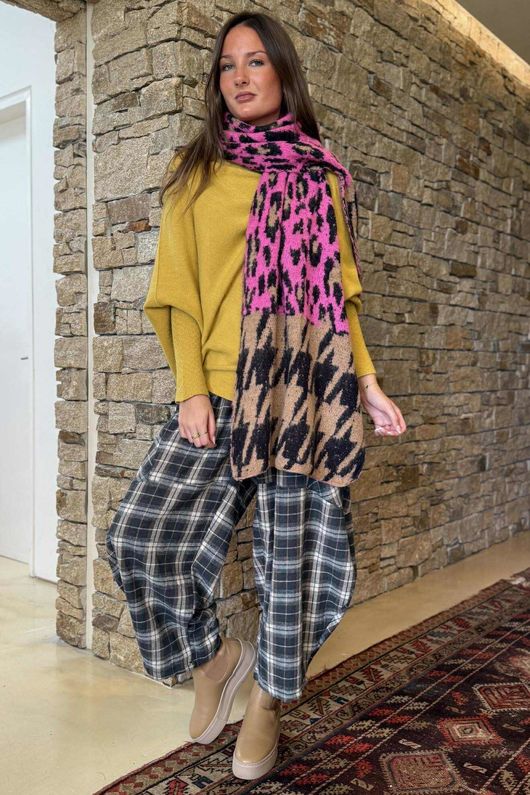 Huggle Asymmetric Draped Knit Jumper Bamboo