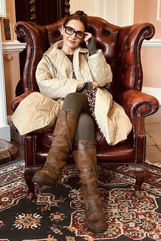 Made in Italy Huxley Lapel Long Padded Coat Stone 