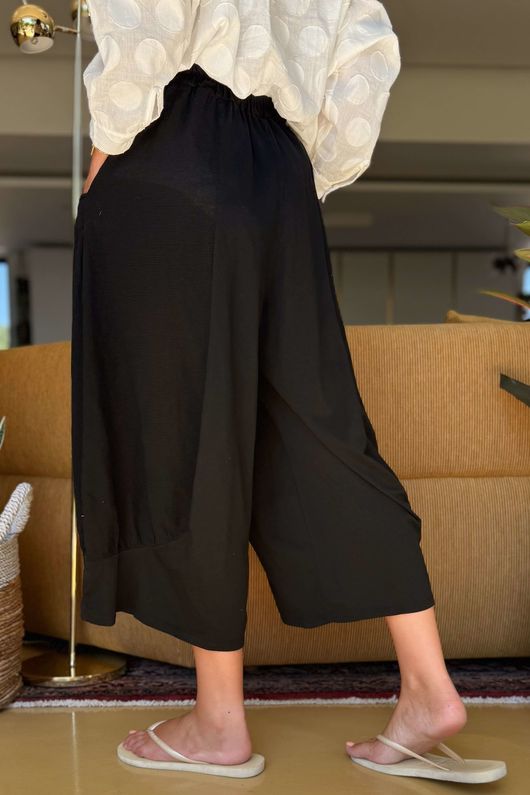 Made in Italy Jo Jo Quirky Hopsack Crop Pant Black 