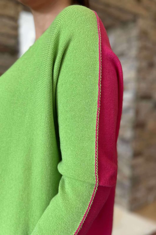 Made in Italy Juno Two Tone Knit Apple & Flamingo