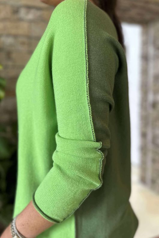 Made in Italy Juno Two Tone Knit Apple & Khaki