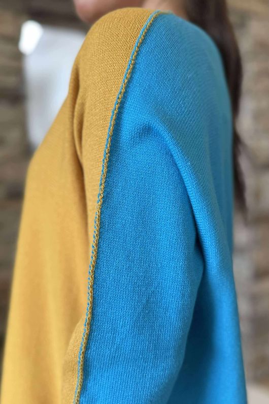 Made in Italy Juno Two Tone Knit Dijon & Azure