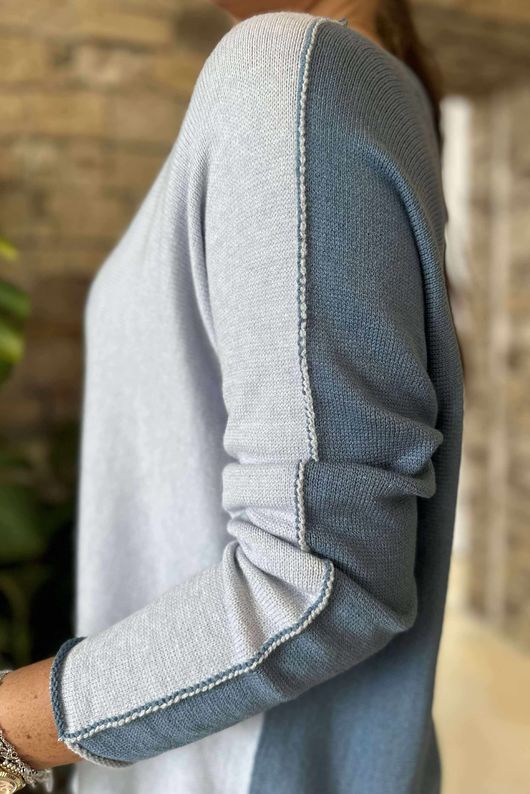 Made in Italy Juno Two Tone Knit Powder & Denim
