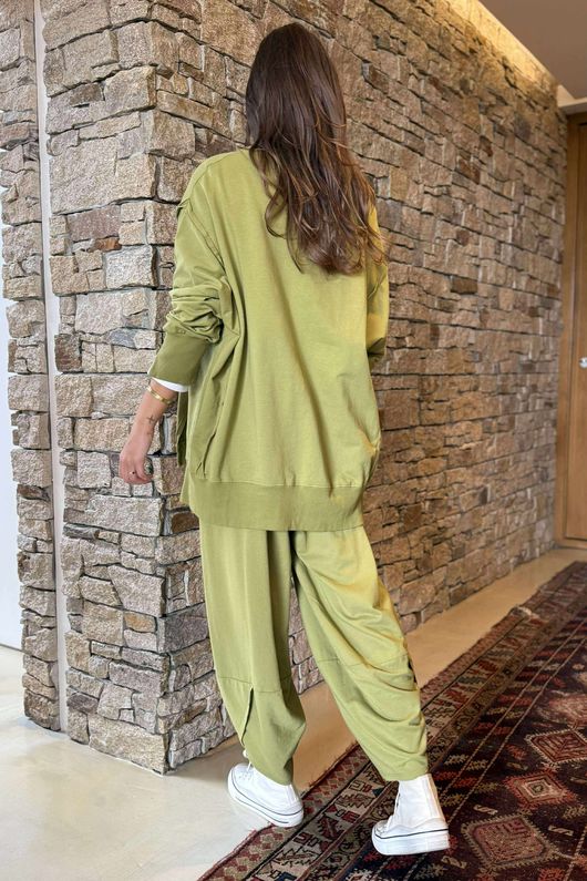 Made in Italy Lagenlook Chill Sweatshirt Olive