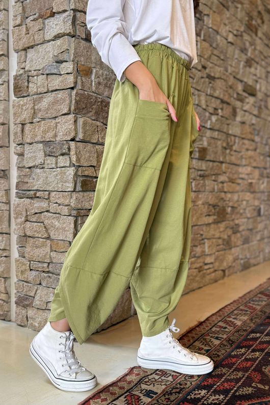 Made in Italy Lagenlook Shelby Cocoon Pant Olive