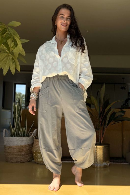 Made in Italy Lagenlook Shelby Cocoon Pant Storm - 