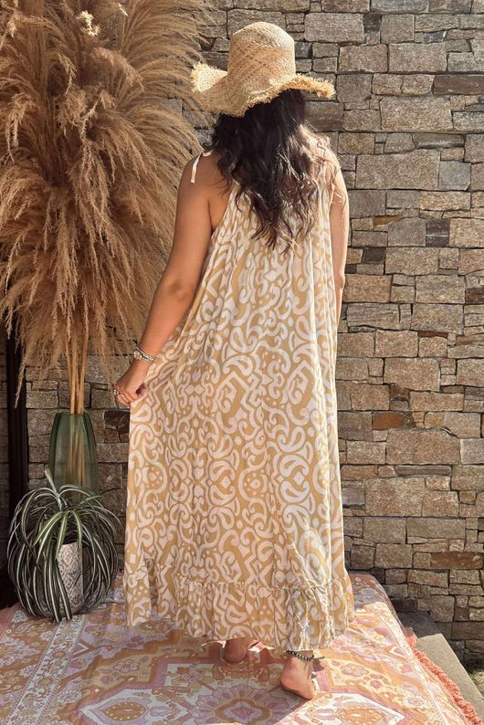 Made in Italy Nyssa Tie Shoulder Dress Indian Yellow /16 =
