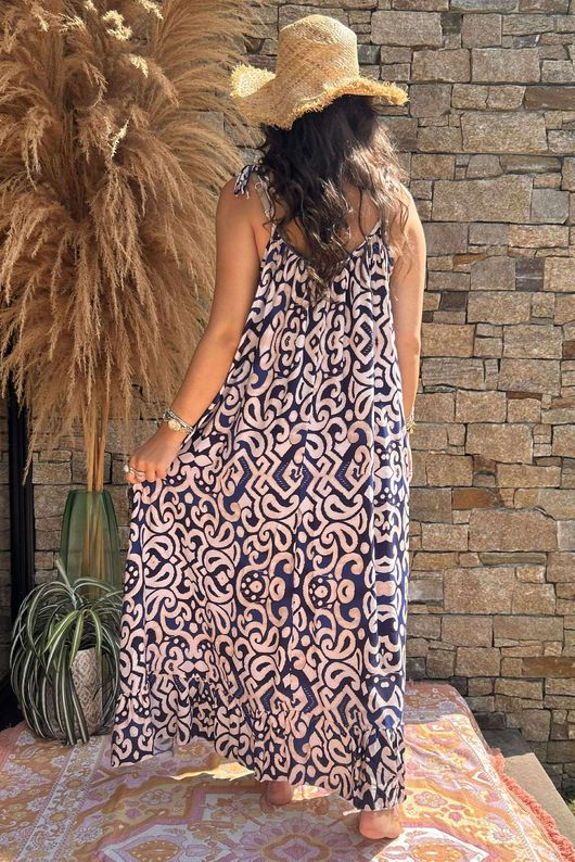 Made in Italy Nyssa Tie Shoulder Dress Navy /20 =