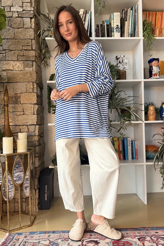  Perfect Breton V Long Sleeve Top Cobalt /20