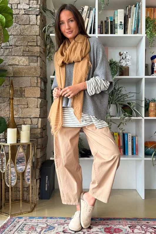  Perfect Breton V Long Sleeve Top Light Grey /10