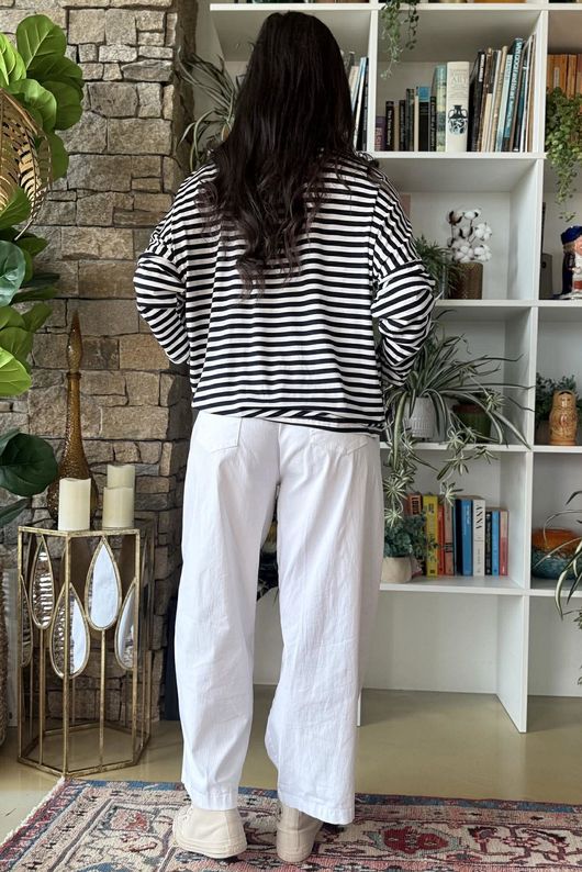  Perfect Breton V Long Sleeve Top Navy /20