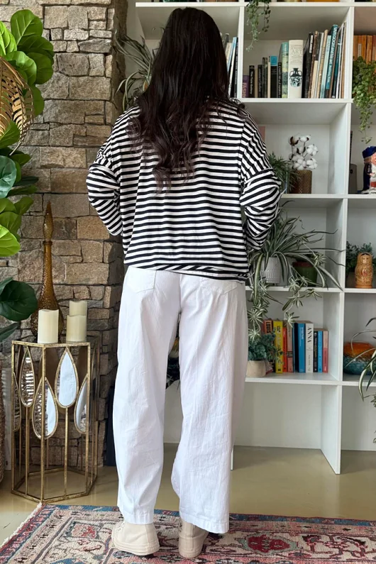  Perfect Breton V Long Sleeve Top Navy /20
