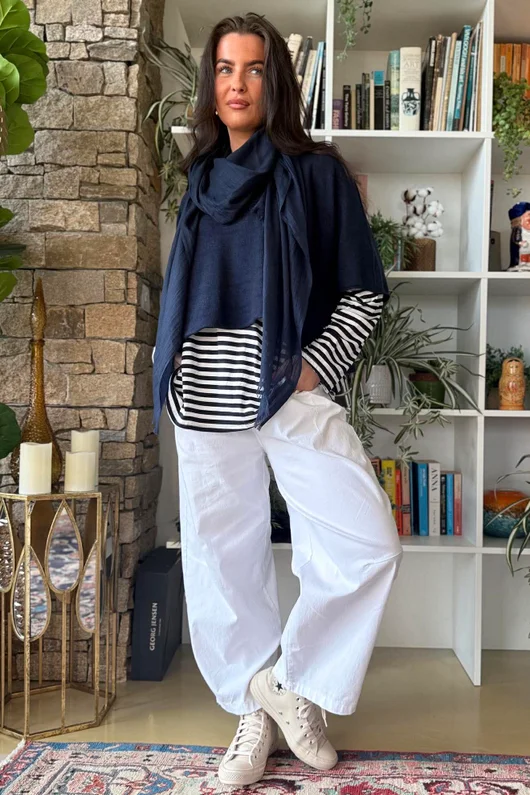  Perfect Breton V Long Sleeve Top Navy /20