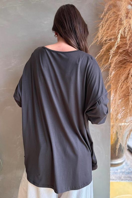  Perfect V Long Sleeve Top Chocolate 