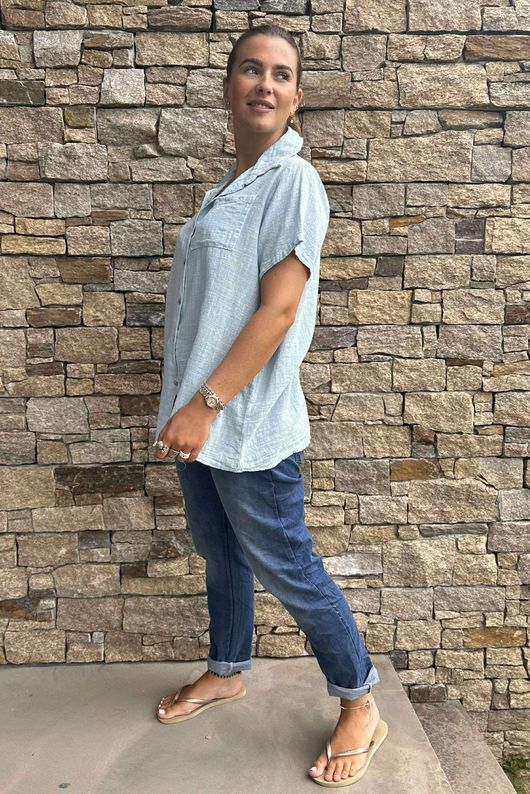 Made in Italy Pure Shores Perfect Cotton Shirt Powder 