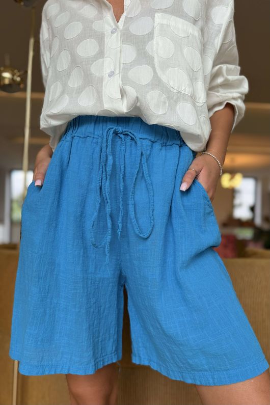 Made in Italy Pure Shores Perfect Cotton Short Cerulean