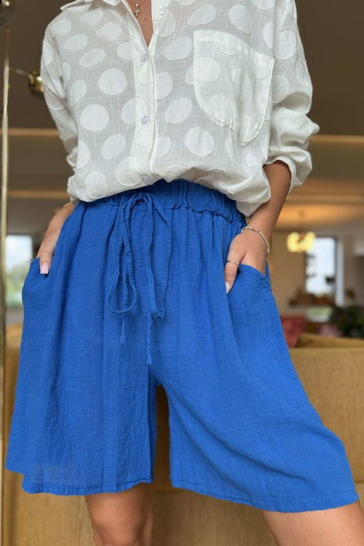 Made in Italy Pure Shores Perfect Cotton Short Sapphire