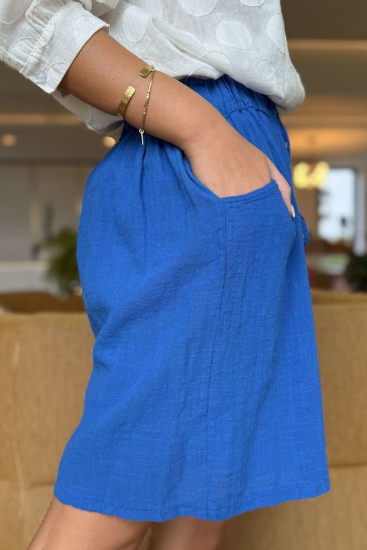 Made in Italy Pure Shores Perfect Cotton Short Sapphire