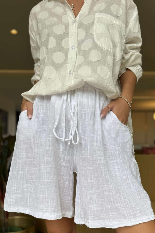 Made in Italy Pure Shores Perfect Cotton Short White 