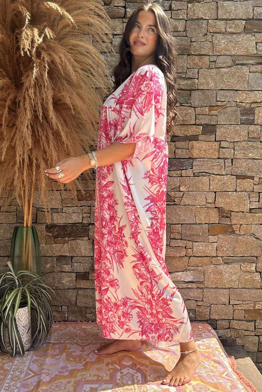 Made in Italy Rosemoor Smock Maxi Dress Flamingo /5 =
