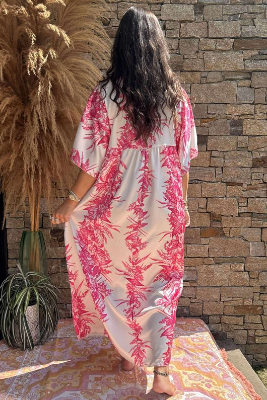 Made in Italy Rosemoor Smock Maxi Dress Flamingo /5 =