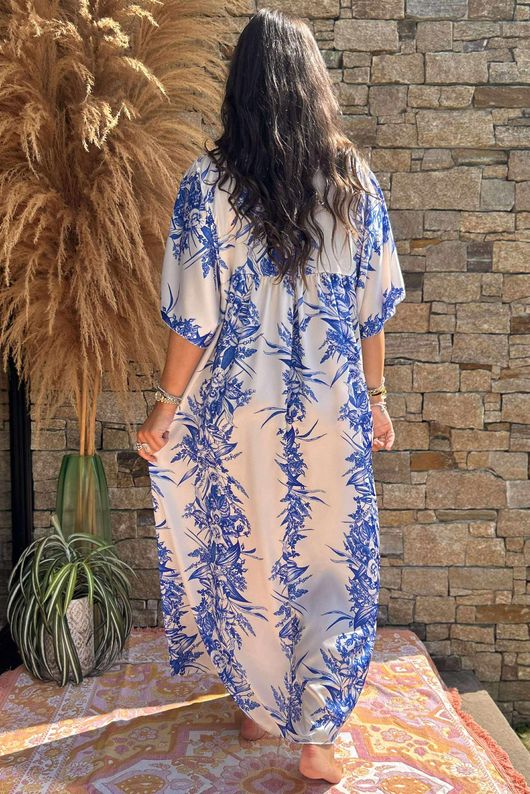 Made in Italy Rosemoor Smock Maxi Dress Lapis /14 =