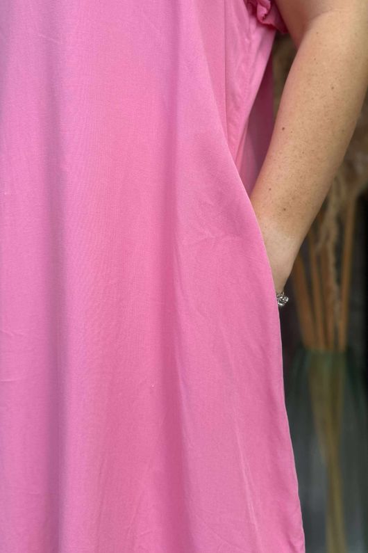 Made in Italy Ruffalo Dress Flamingo