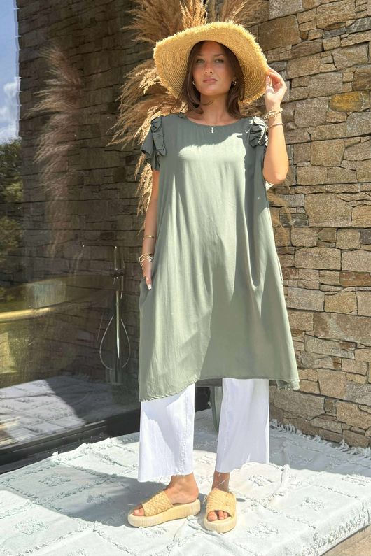 Made in Italy Ruffalo Dress Khaki /1 =