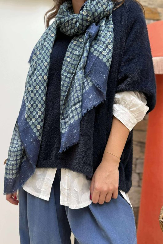 Made in Italy Rupert Relaxed Knit Top Navy