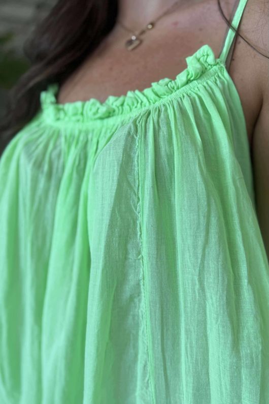 Made in Italy Sa Caleta Beach Maxi Dress Twist Of Lime