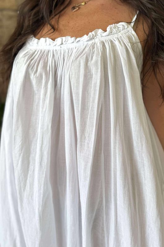 Made in Italy Sa Caleta Beach Maxi Dress White
