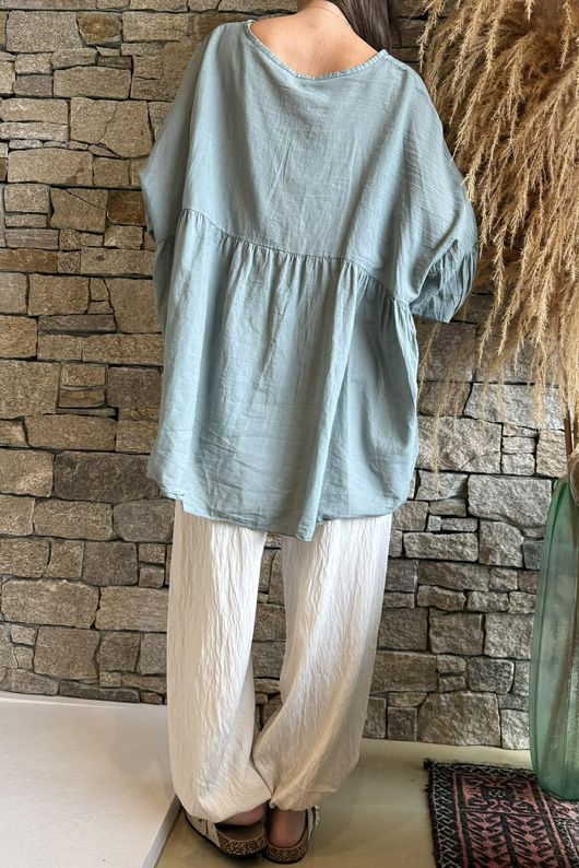  Sa Caleta Cotton Artist Smock Top Khaki /5=