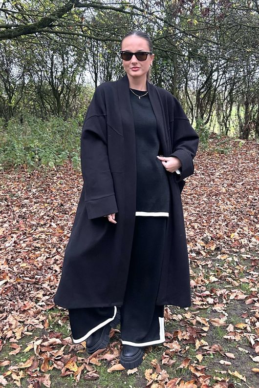 Made in Italy Scandic Classic Duster Coat Black //N30