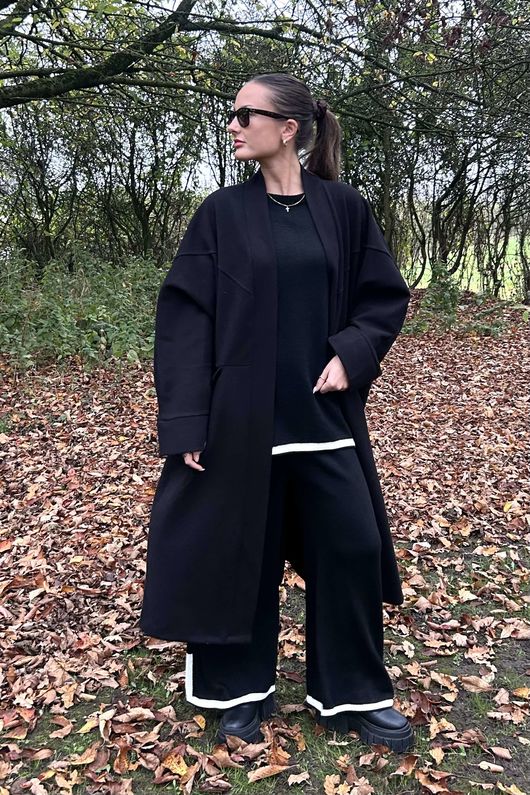 Made in Italy Scandic Classic Duster Coat Black //N30