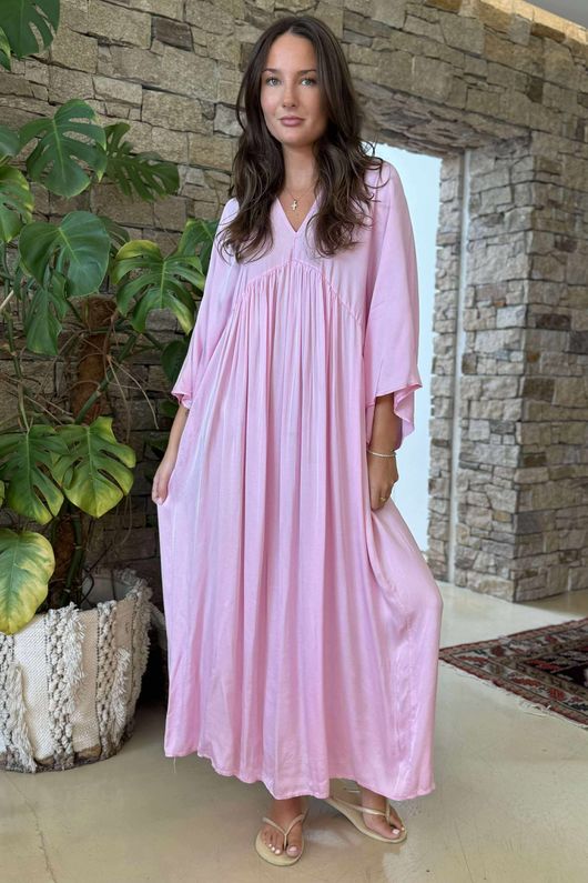 Made in Italy Selene Maxi Dress Pink Opal /16 =